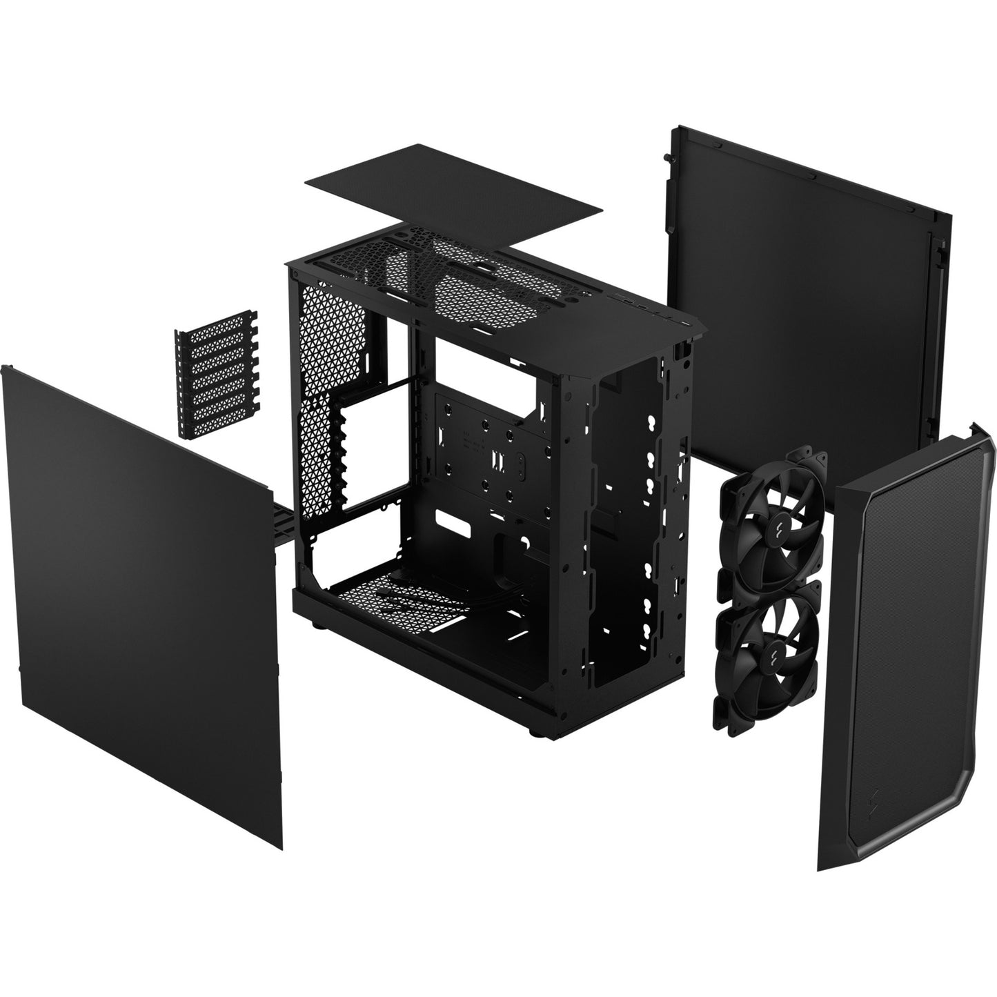 Fractal design focus 2 black solid midi tower behuizing (zwart | 2x usb-a)