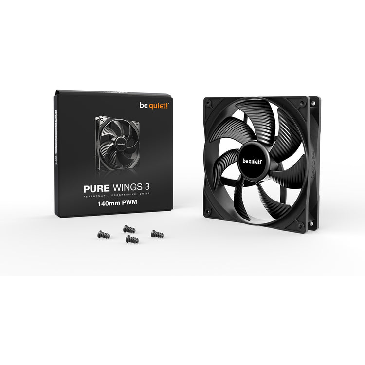 Be quiet! pure wings 3 pwm case fan (zwart, 140 x 140 x 25 mm)