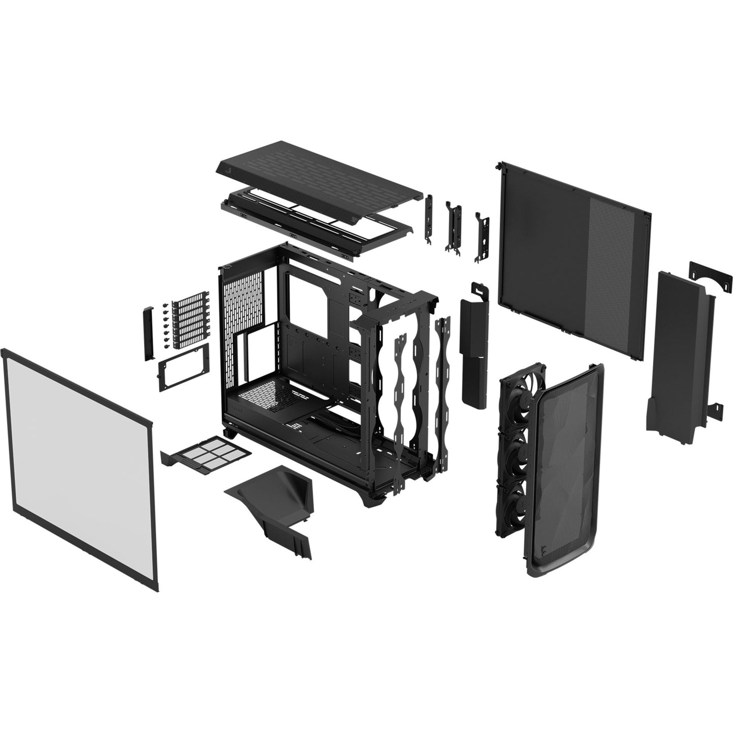 Fractal design meshify 3 xl big tower behuizing (zwart | 2x usb-a | 1x usb-c | tempered glass)