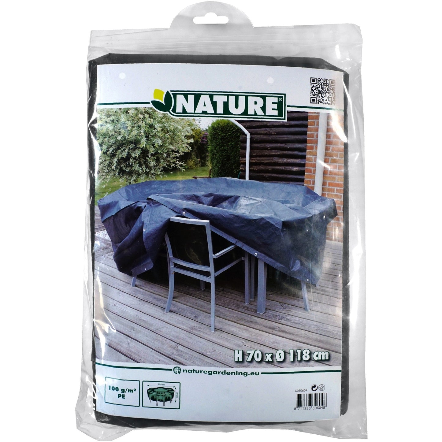 Nature beschermhoes voor tuinmeubelset rond afdekking (zwart, 6030604)