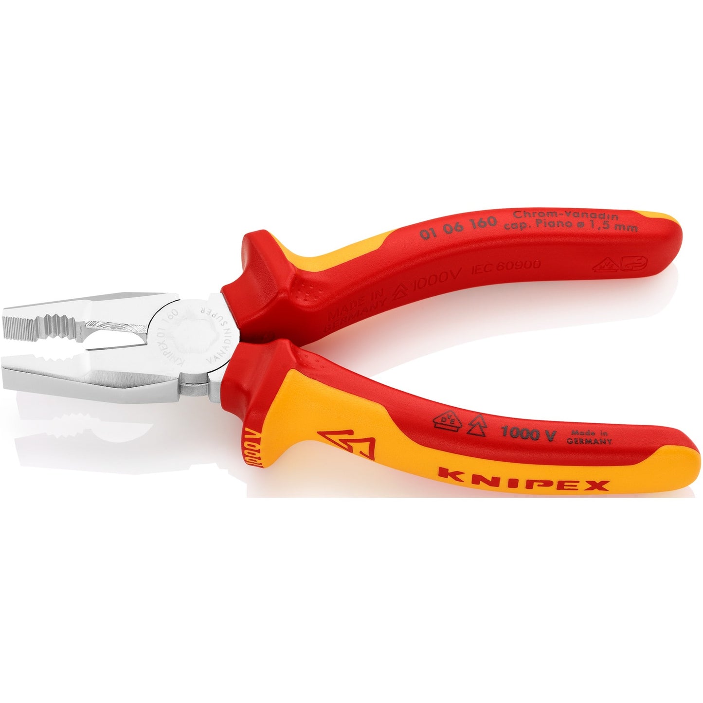 Knipex kombitang 01 06 160 combinatietang (rood geel)