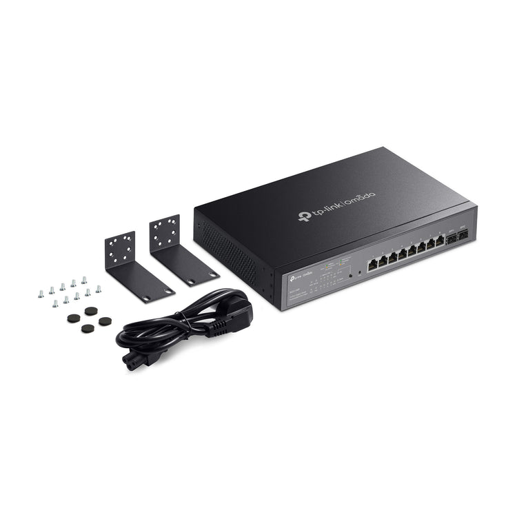 Tp-link omada sg2210mp jetstream 10-poorts gigabit smart-switch (zwart, 8x poe+, 2x gigabit sfp)