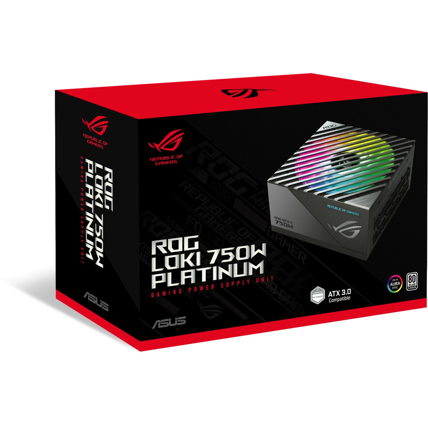 Asus rog loki sfx-l platinum modulaire 750 watt voeding (zwart, 1x 12v-2x6, 3x pcie)