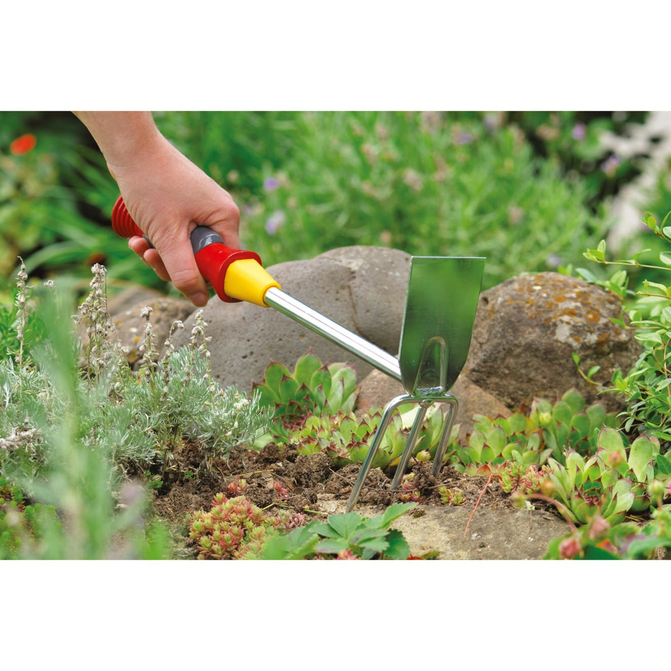 Wolf-garten ln-2k dubbelhakje cultivator (rood geel)