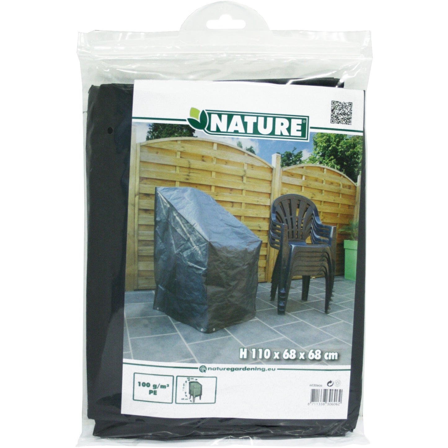 Nature tuinmeubelafdekhoes voor gestapelde stoelen afdekking (grijs, 6030606)