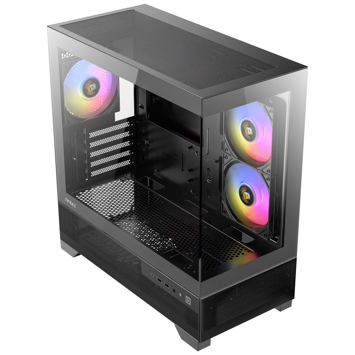 Antec cx500m rgb mini tower behuizing (zwart | 3x usb-a | tempered glass)