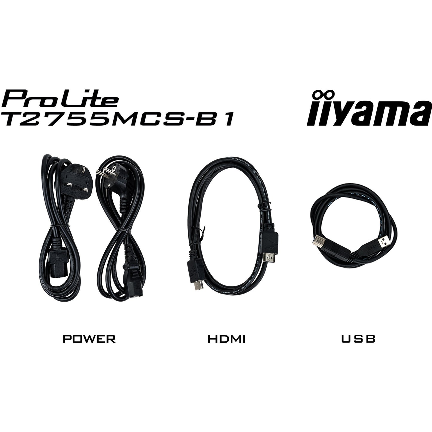 Iiyama prolite t2755msc-b1 27 touchscreen monitor (zwart, hdmi, displayport, 2x usb-a)