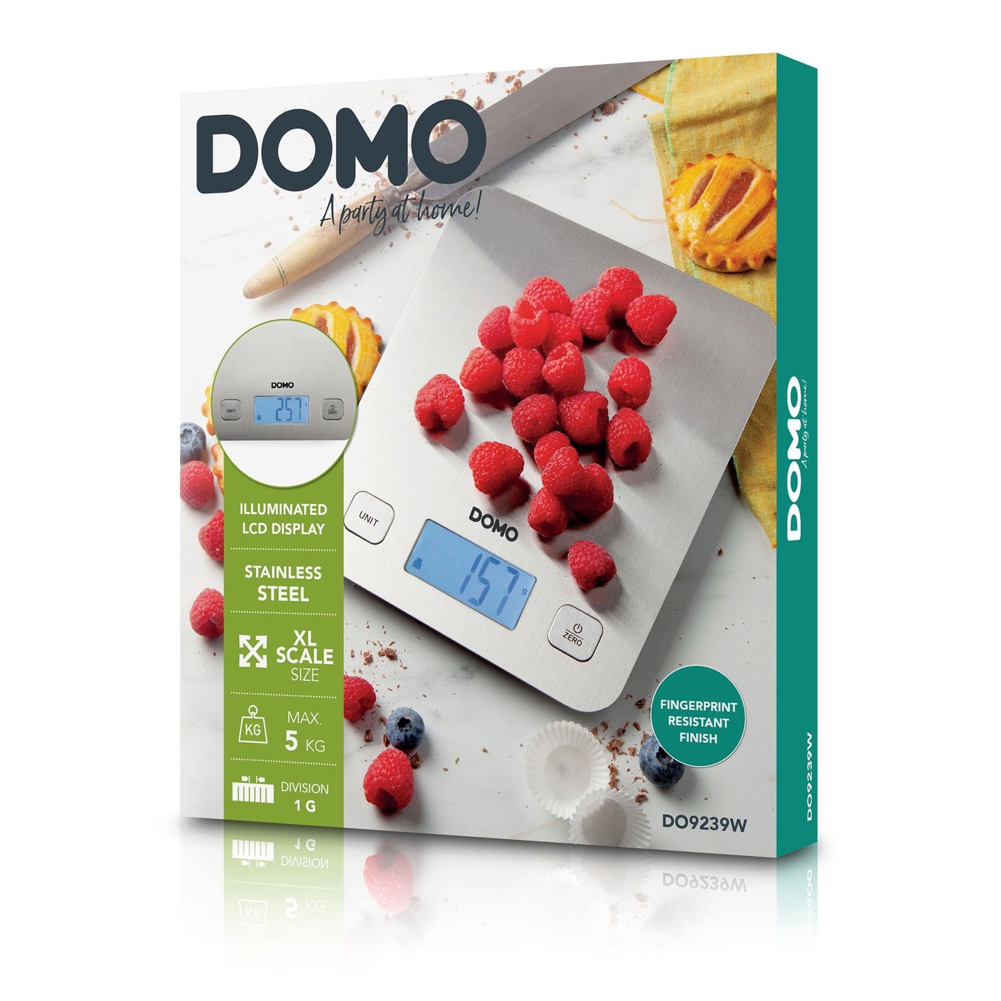 Domo do9239w keukenweegschaal prestige xl (roestvrij staal)