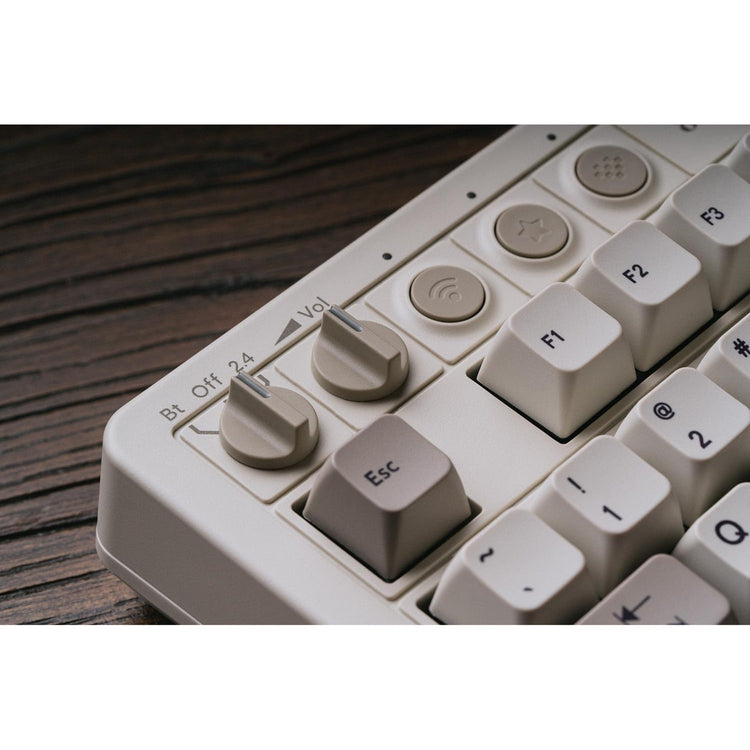 8bitdo retro mechanical keyboard m edition (grijs, us lay-out (qwerty), kailh box white, 80% (tkl), bluetooth low energy, wireless 2.4g, usb)