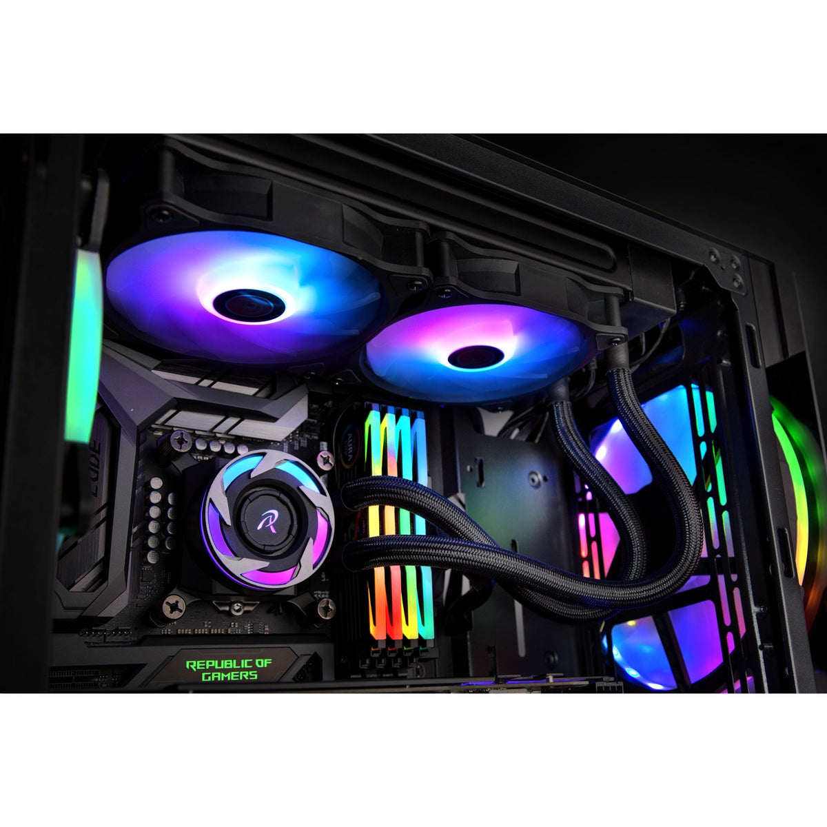 Raijintek eos 12 rbw add-2 rgb case fans (zwart, 2 stuks, 120 x 120 x 25 mm, pwm)