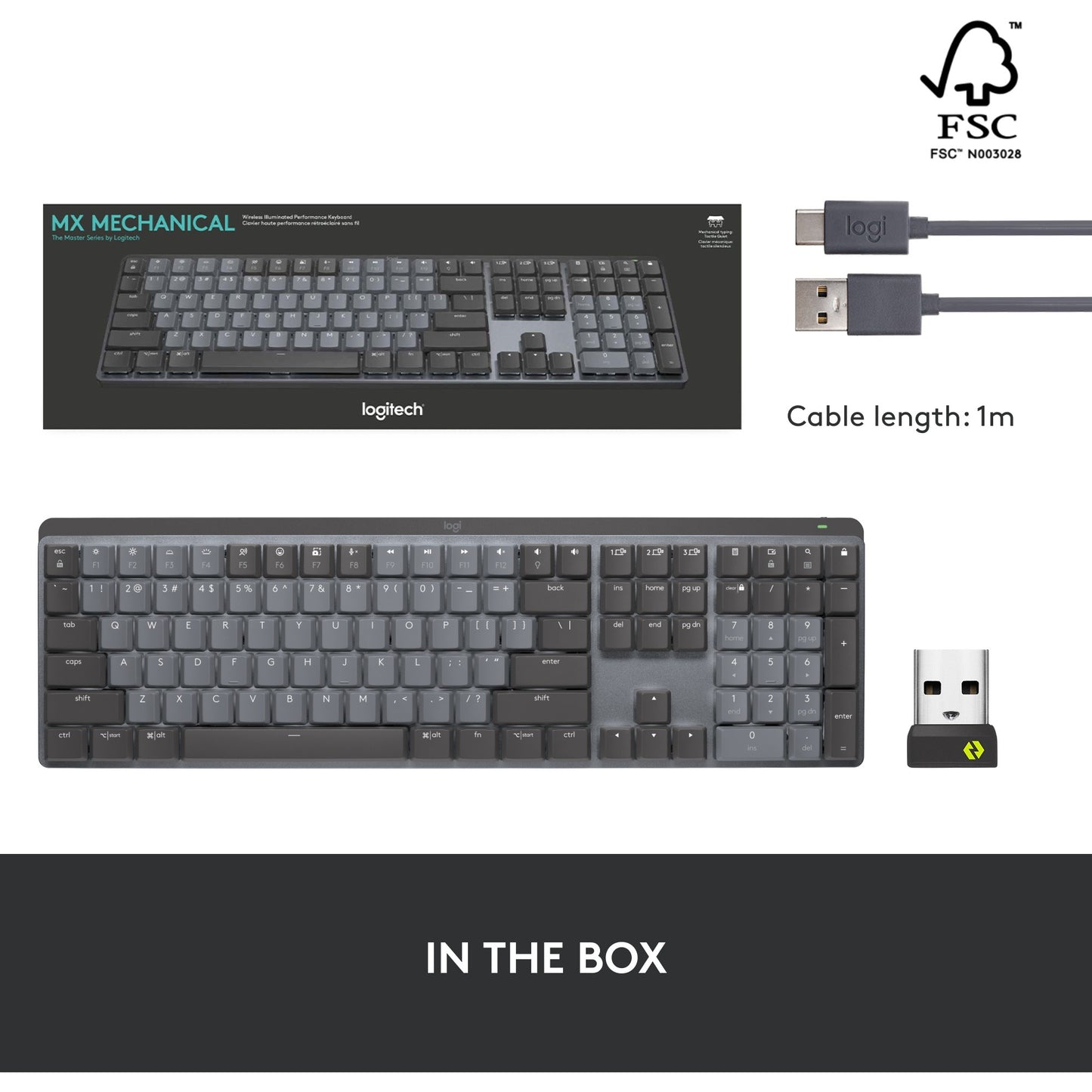 Logitech mx mechanical toetsenbord (zwart, us-international lay-out (qwerty), 100%, bluetooth)