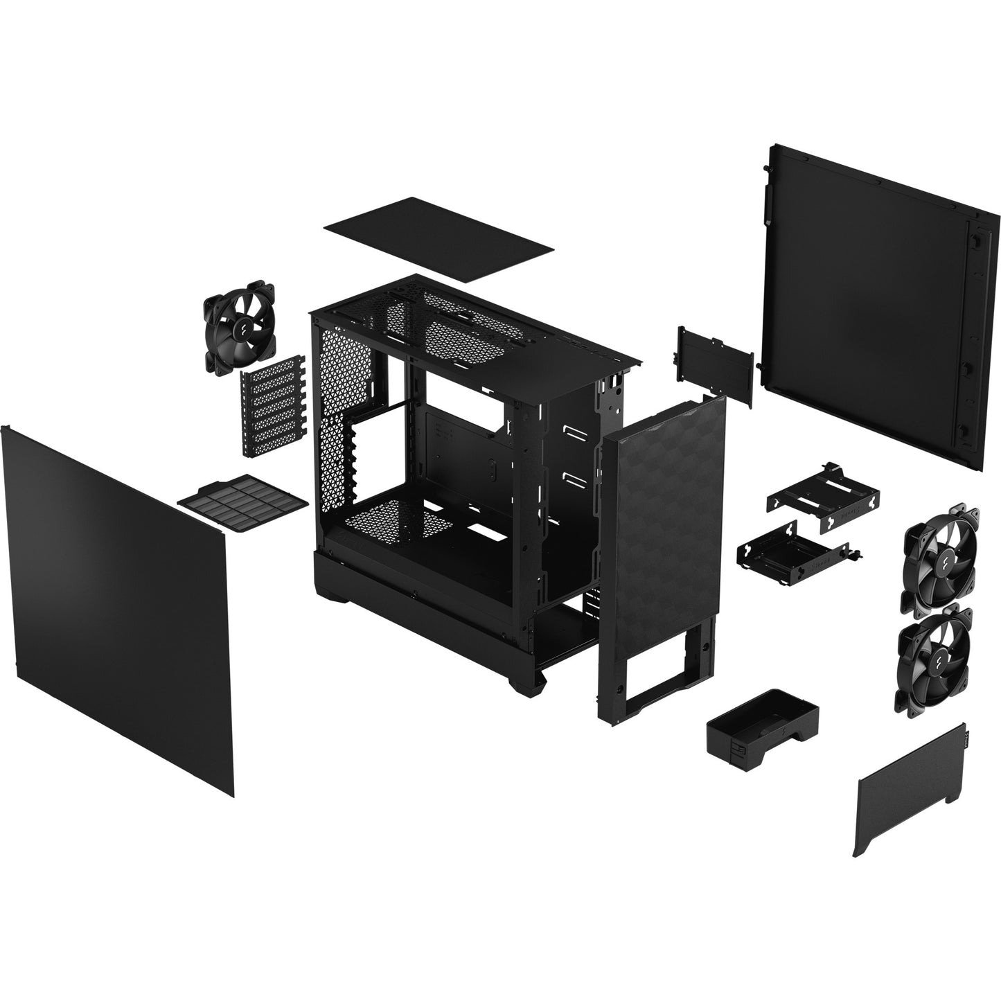 Fractal design pop air midi tower behuizing (zwart | 2x usb-a)