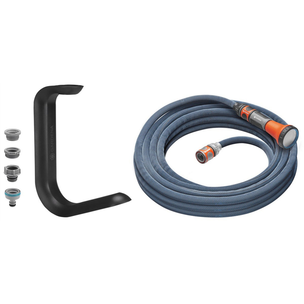 Gardena textielslang liano xtreme 10 m set, met liano tapfix (donkergrijs oranje)