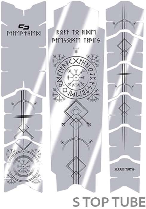 Unleazhed unscratch frame protector film - runes of shred black glossy