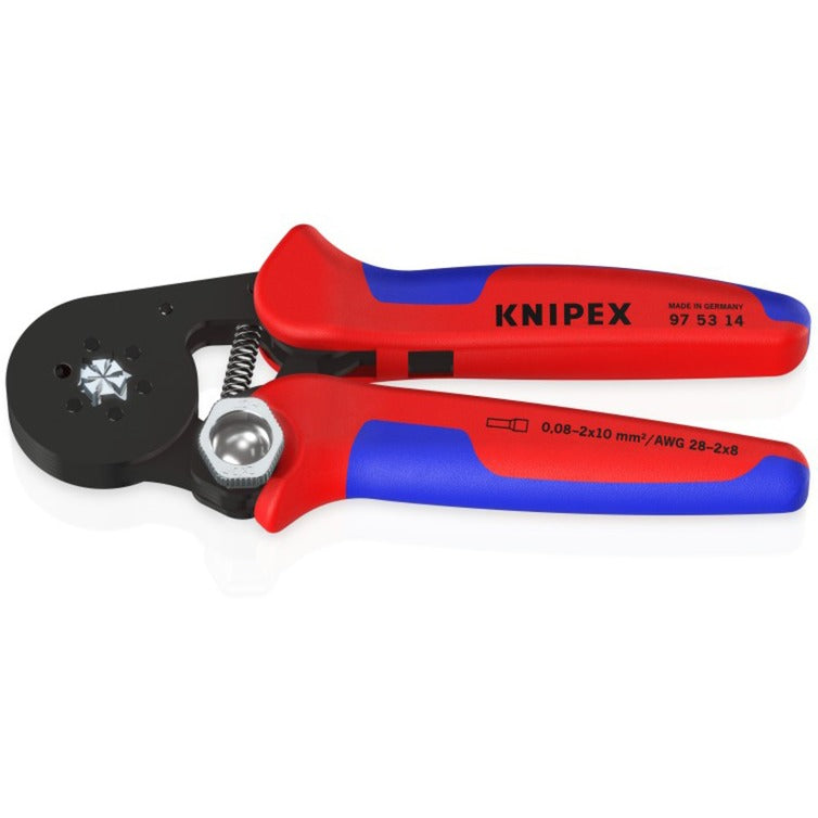 Knipex krimptang 97 53 14 sb (rood blauw, met zij-ingang)