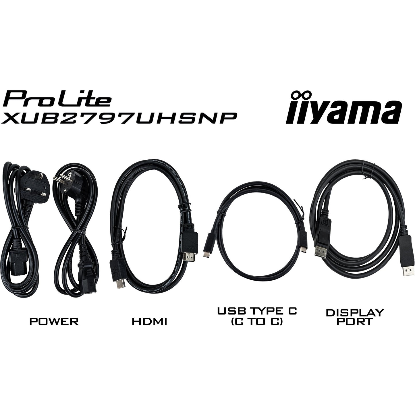 Iiyama prolite xub2797uhsnp-b1 27 4k uhd monitor (zwart, hdmi, displayport, 4x usb-a, usb-c, rj-45)