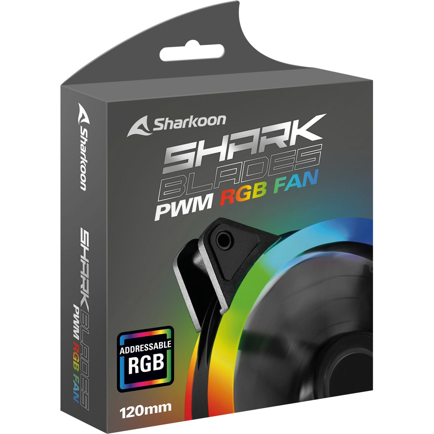Sharkoon shark blades pwm rgb case fan (zwart, 120 x 120 x 25 mm)