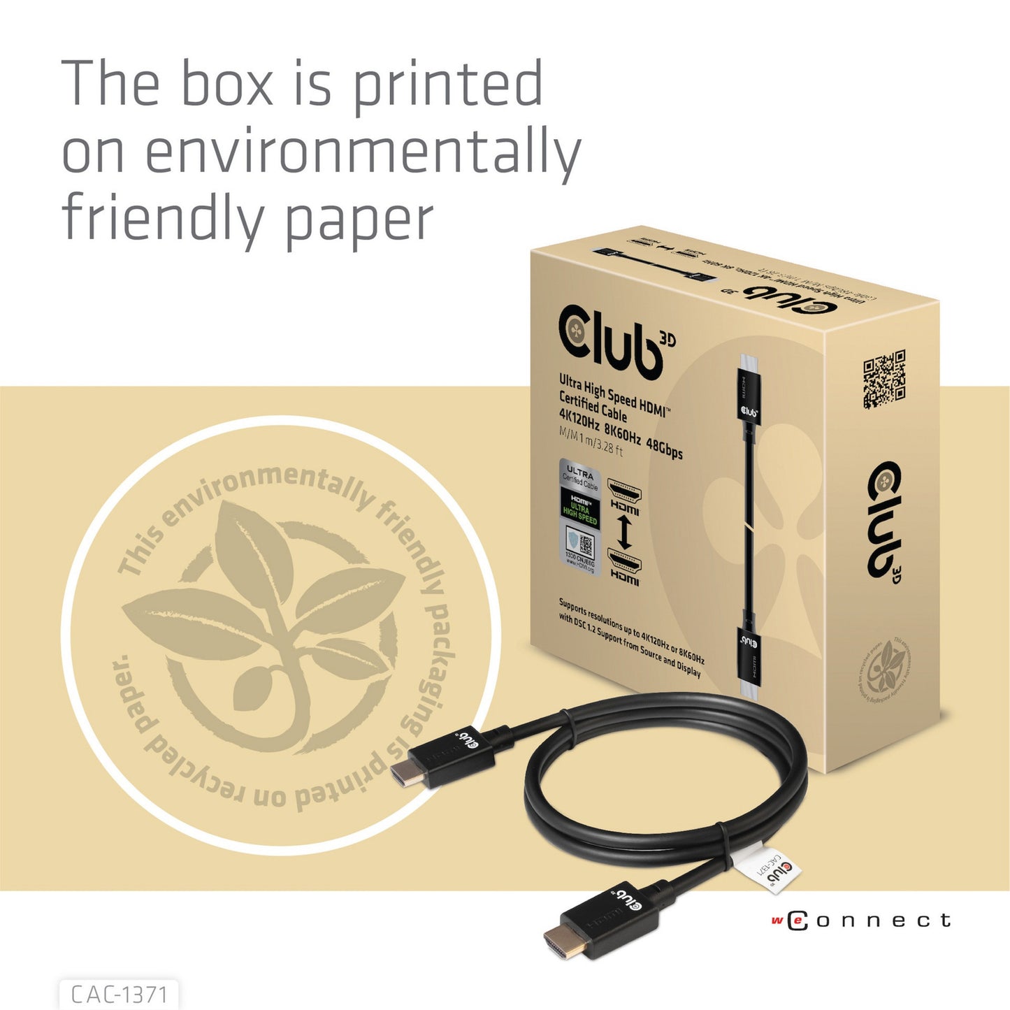 Club 3d gecertificeerde ultra high speed hdmi 2.1 kabel (zwart, 1 meter, 8k)