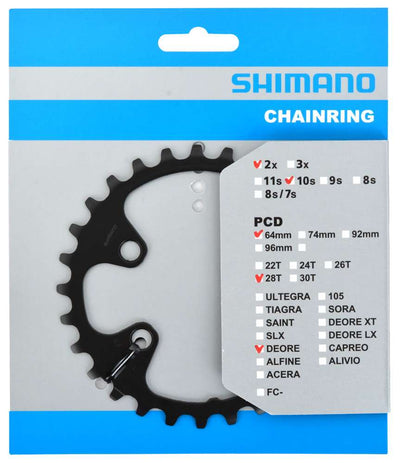 Shimano blad 38t 10v deore zwart y1wd98030