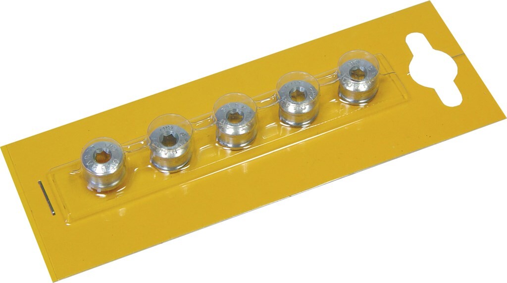 Gebhardt bladbout alu 5mm+moer voor baanblad, zilver (per 5)