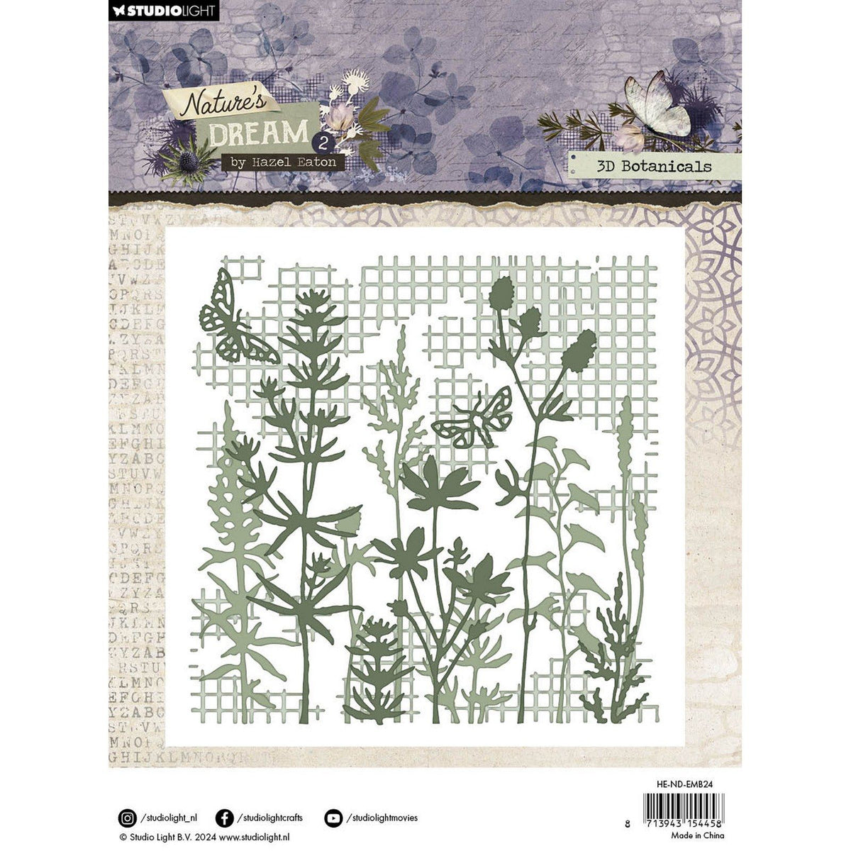 Studio light • nature's dream 2 embossing folder 3d botanicals