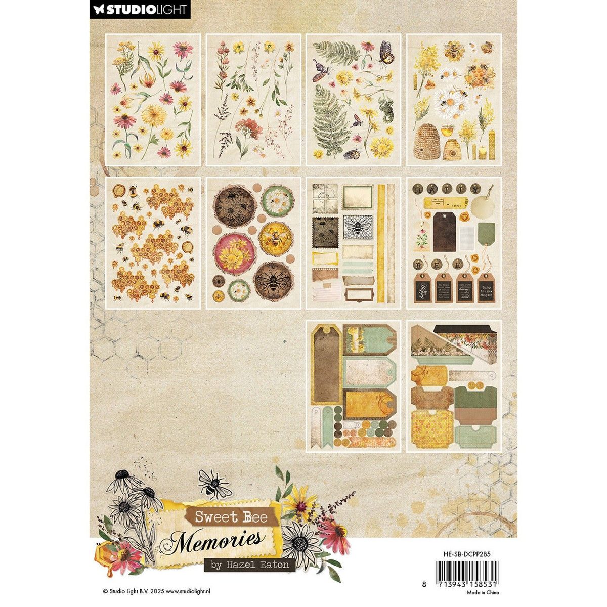 Studio light • sweet bee memories die-cut paper pad paper elements