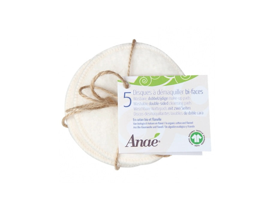 Anae wasbare make-up schijfjes - bio-katoen - 5st