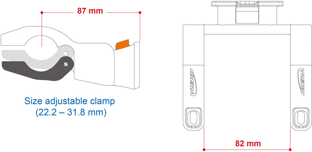Ibera ib-qh2 handlebar bag clamp