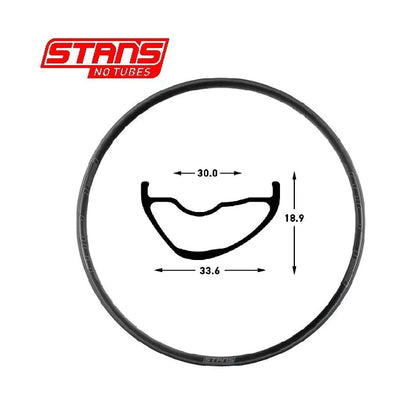 Stans notubes velg flow mk4 29 32h black grey snt