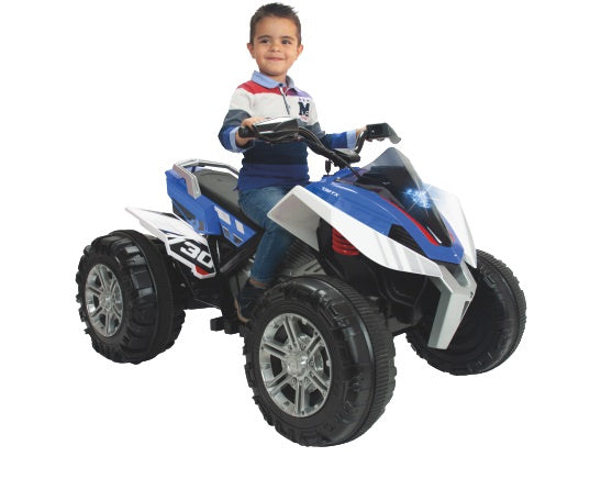 Injusa Rage elektrische kinderquad 12V blauw wit