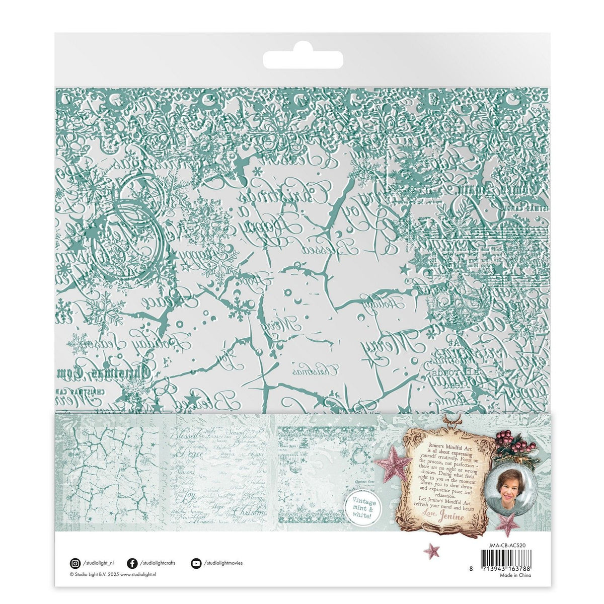 Studio light • jenine's mindful art christmas blush acetate sheets white vintage mint