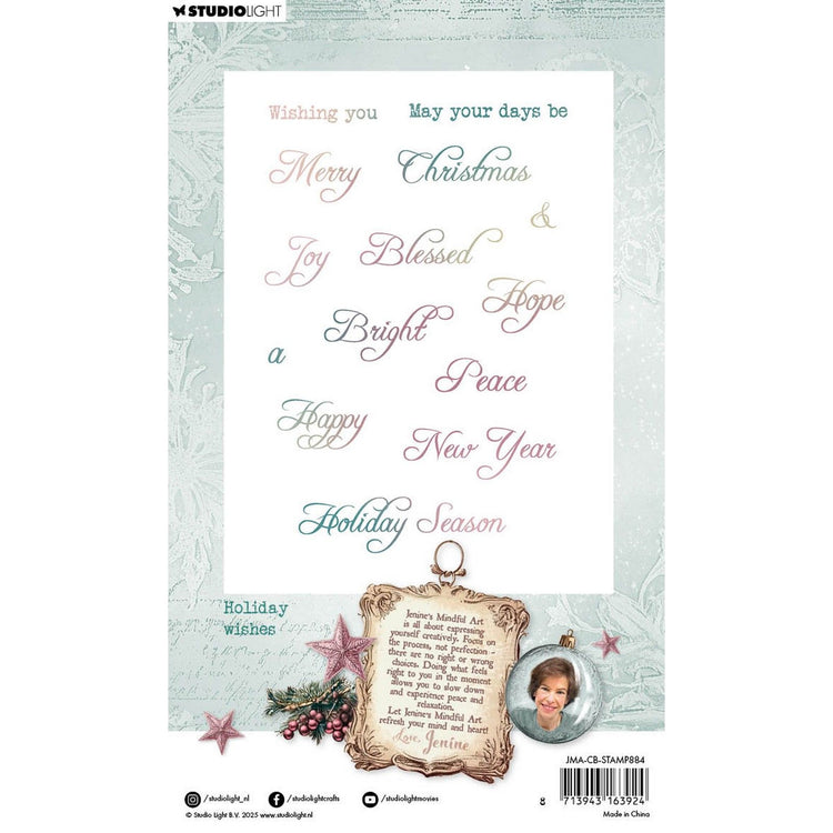 Studio light • jenine's mindful art christmas blush clear stamp holiday wishes