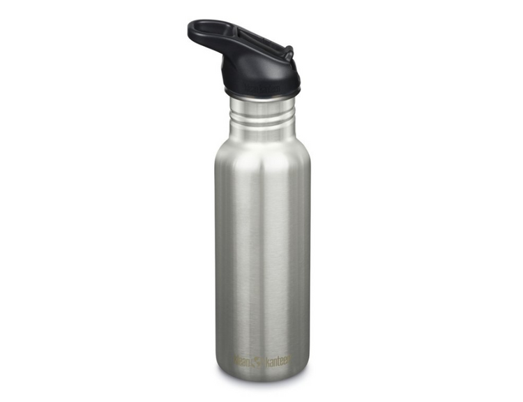 Klean kanteen drinkfles - classic narrow - sportdop met flip - brushed stainless - 532 ml