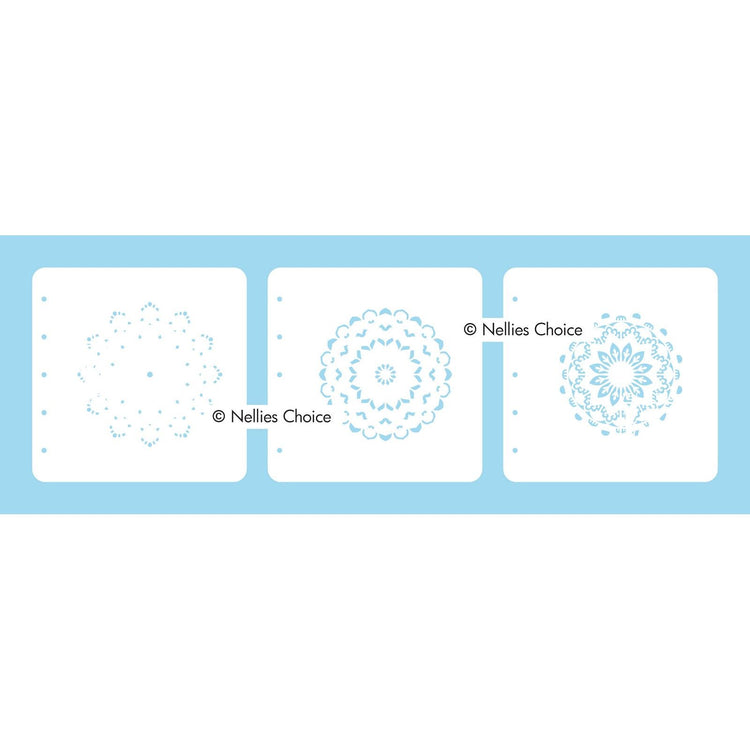 Nellie's choice • set of 3 layered combi stencils set mandala-1