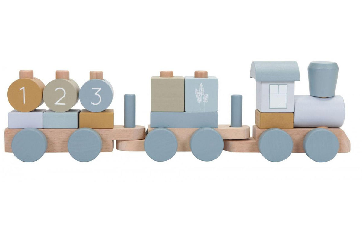 Tiamo little dutch trein blauw met 2 wagons