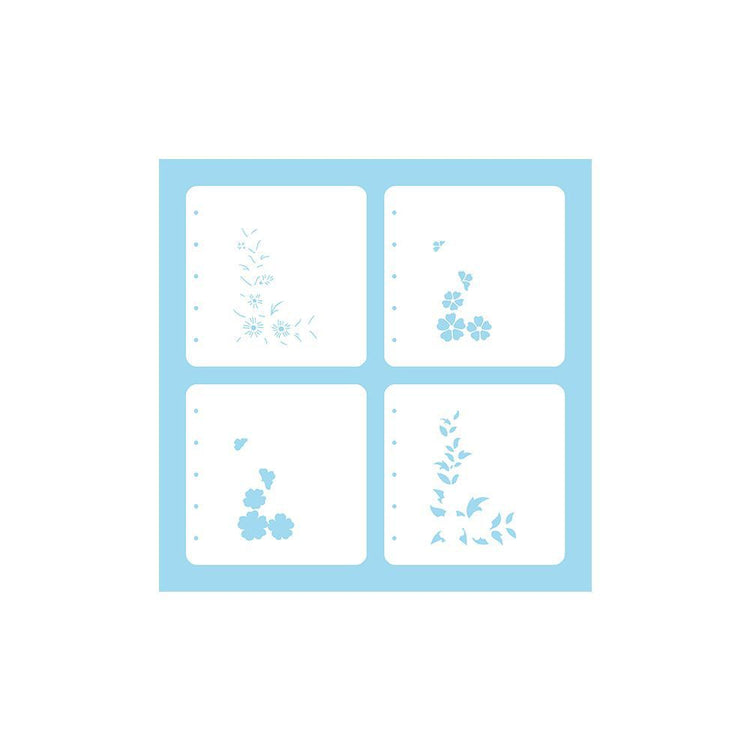 Nellie's choice • layered combistencil set flower corner-2 4stuks