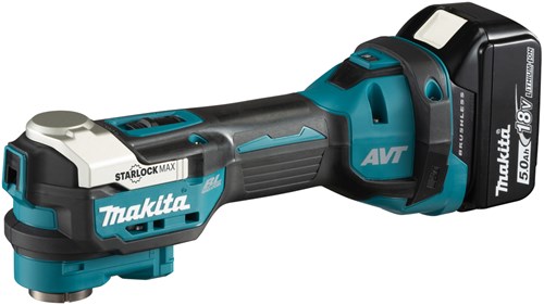 Makita dtm52rtjx2 | 18 v | multitool | set | 5,0 ah accu (2 st) | lader | accessoireset | in mbox