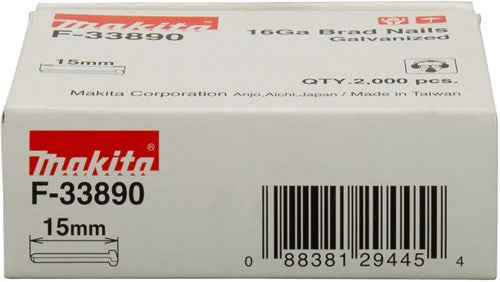 Makita accessoires brad lengte 15mm uitvoering gegalvaniseerd draaddikte 1,61mm - f-33890