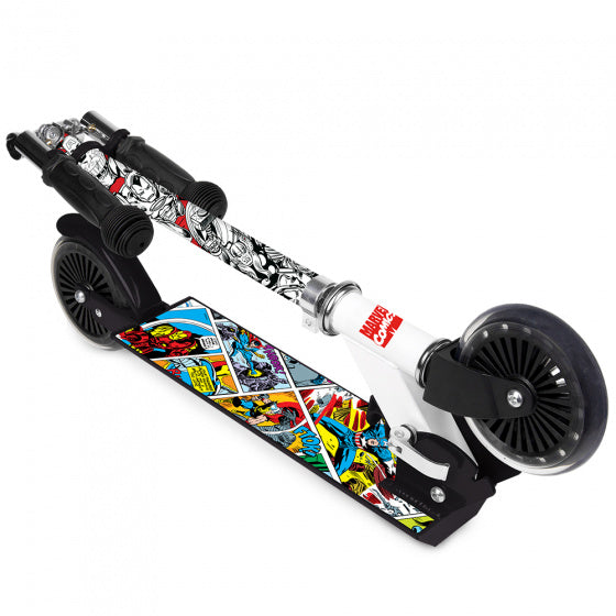 Marvel Avengers 2-wiel kinderstep voetrem jongens zwart wit