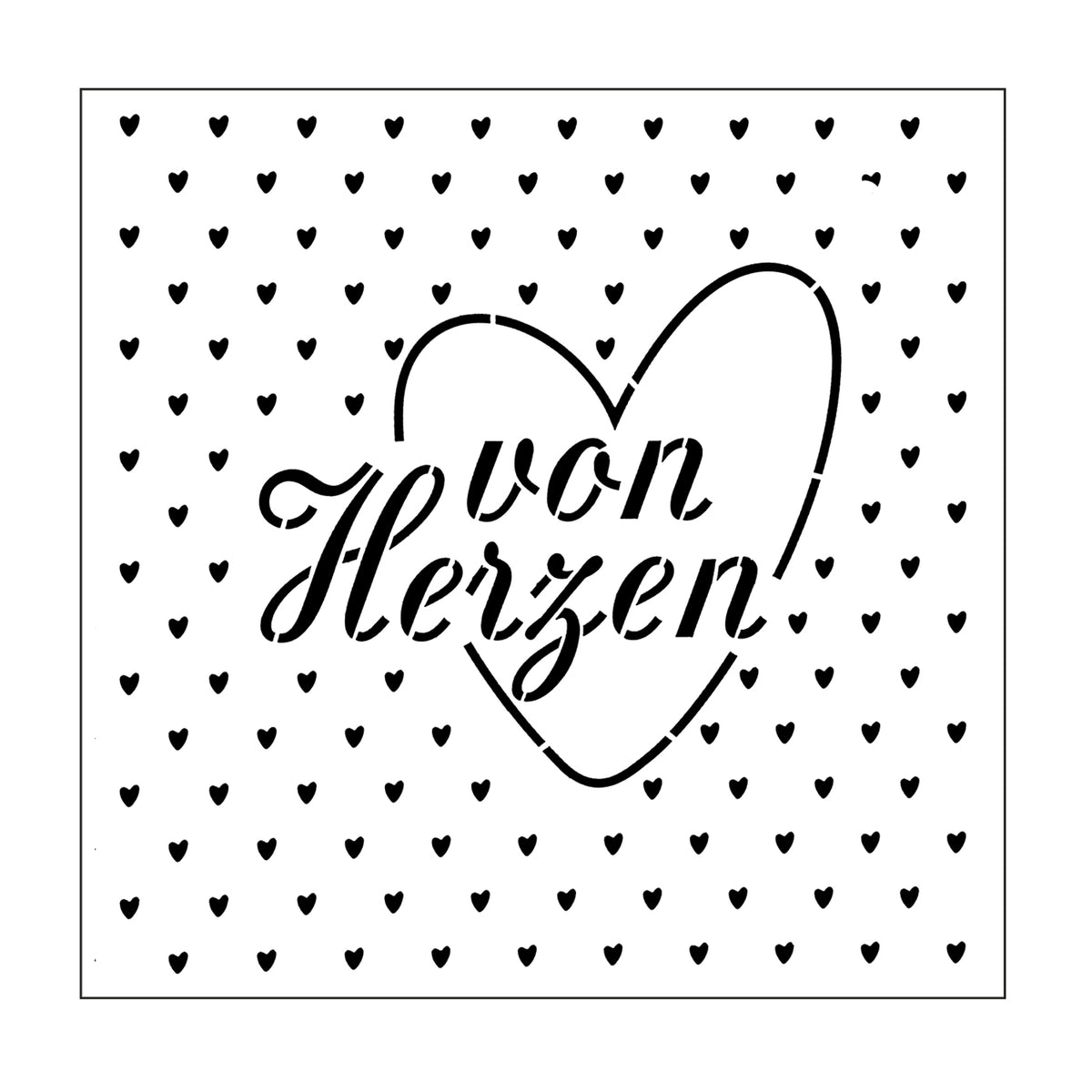 Mundart stempel • stencil duitse tekst von herzen