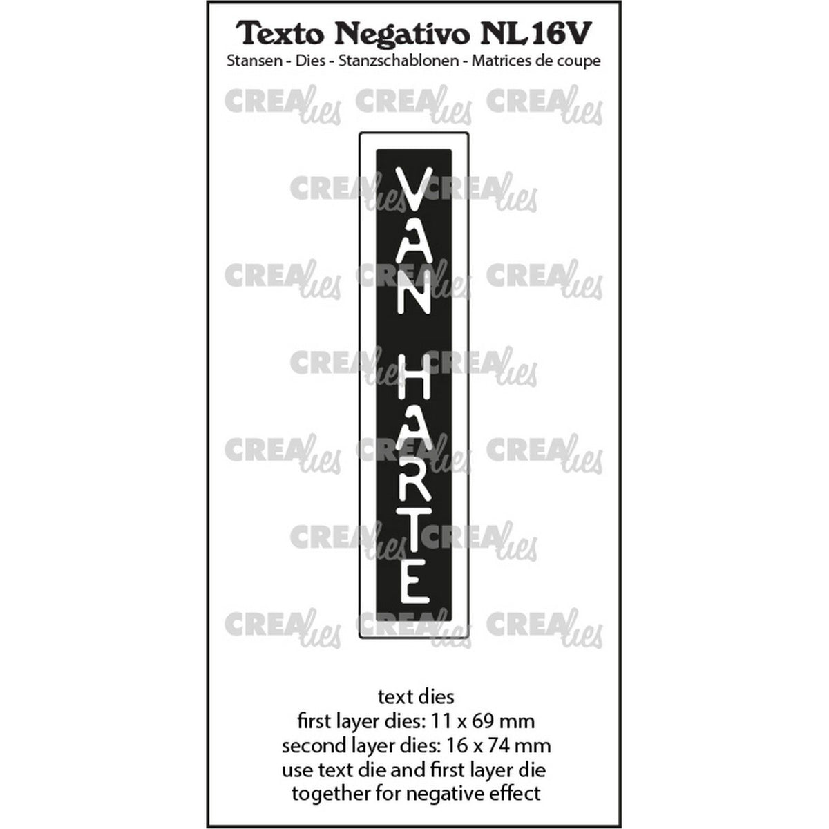 Crealies • texto negativo van harte