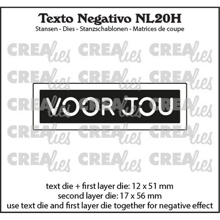 Crealies • texto negativo snijmal voor jou (horizontaal)