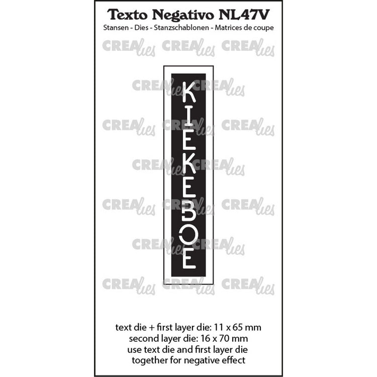 Crealies • texto negativo kiekeboe (verticaal)