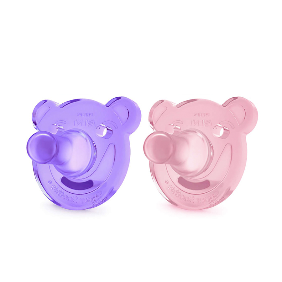 Philips fopspeen avent soothie roze paars 2 stuks