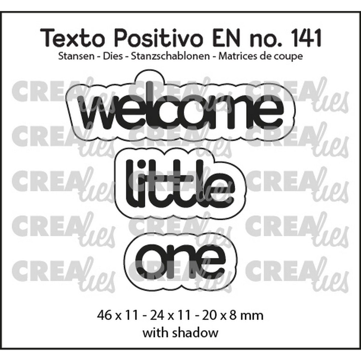 Crealies • texto positivo stans welcome little one