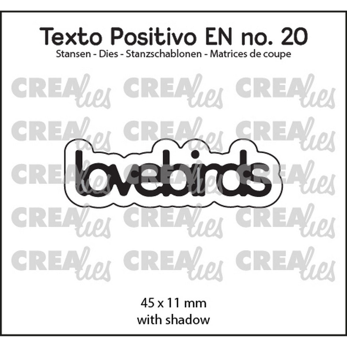 Crealies • texto positivo snijmallen lovebirds