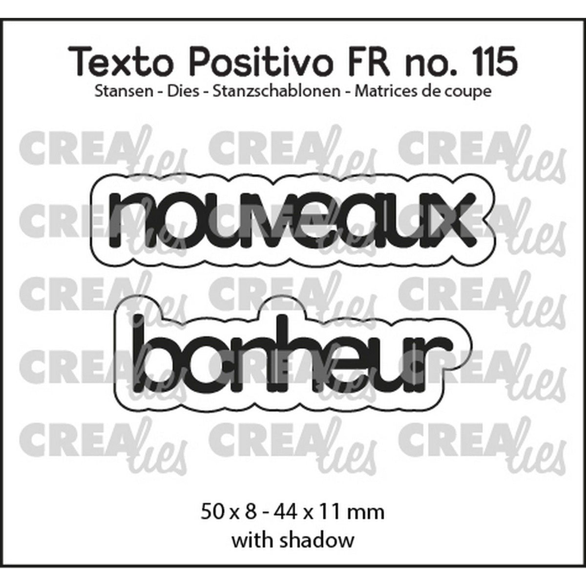 Crealies • texto positivo stans nouveaux bonheur