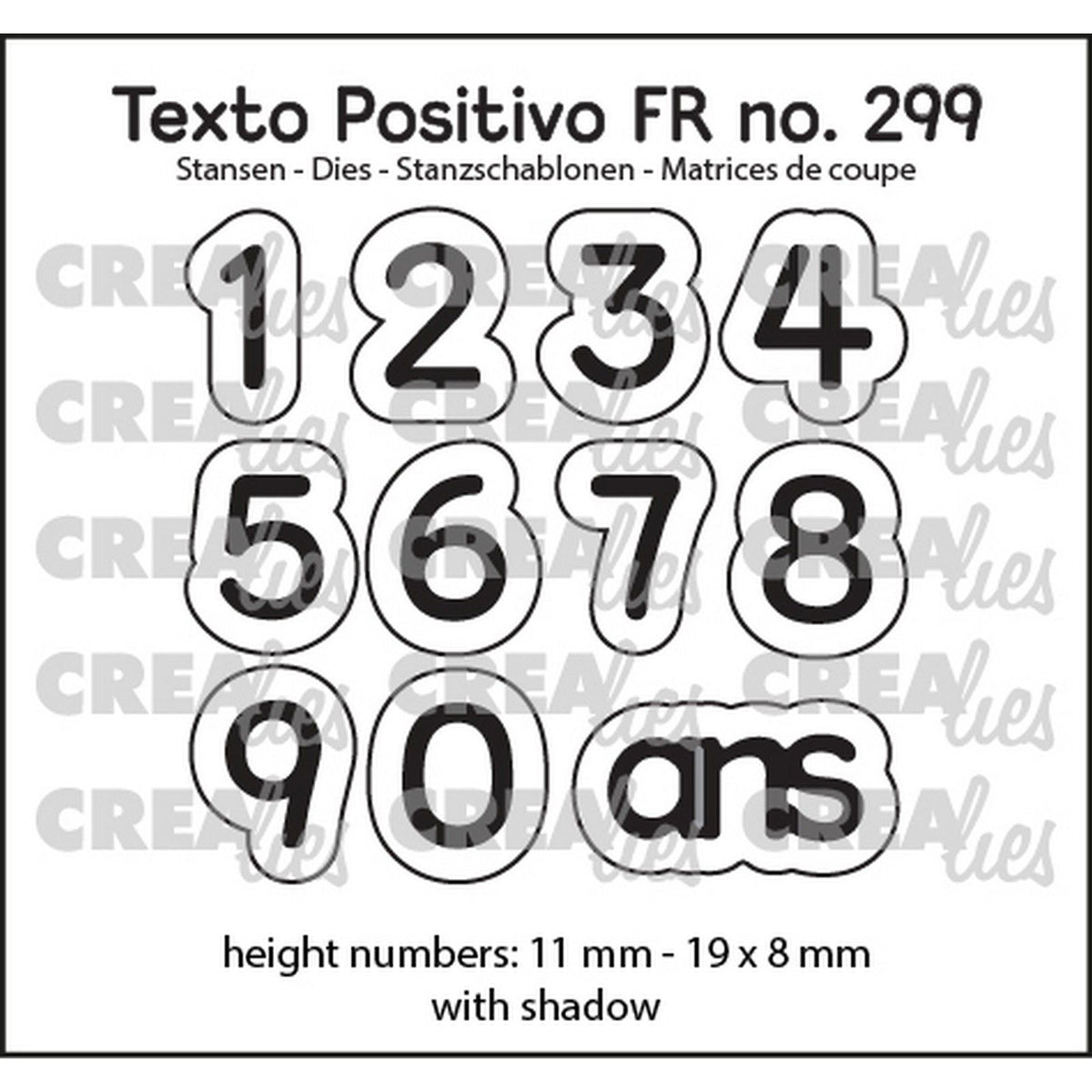 Crealies • texto positivo snijmallen 1,2,3 ans
