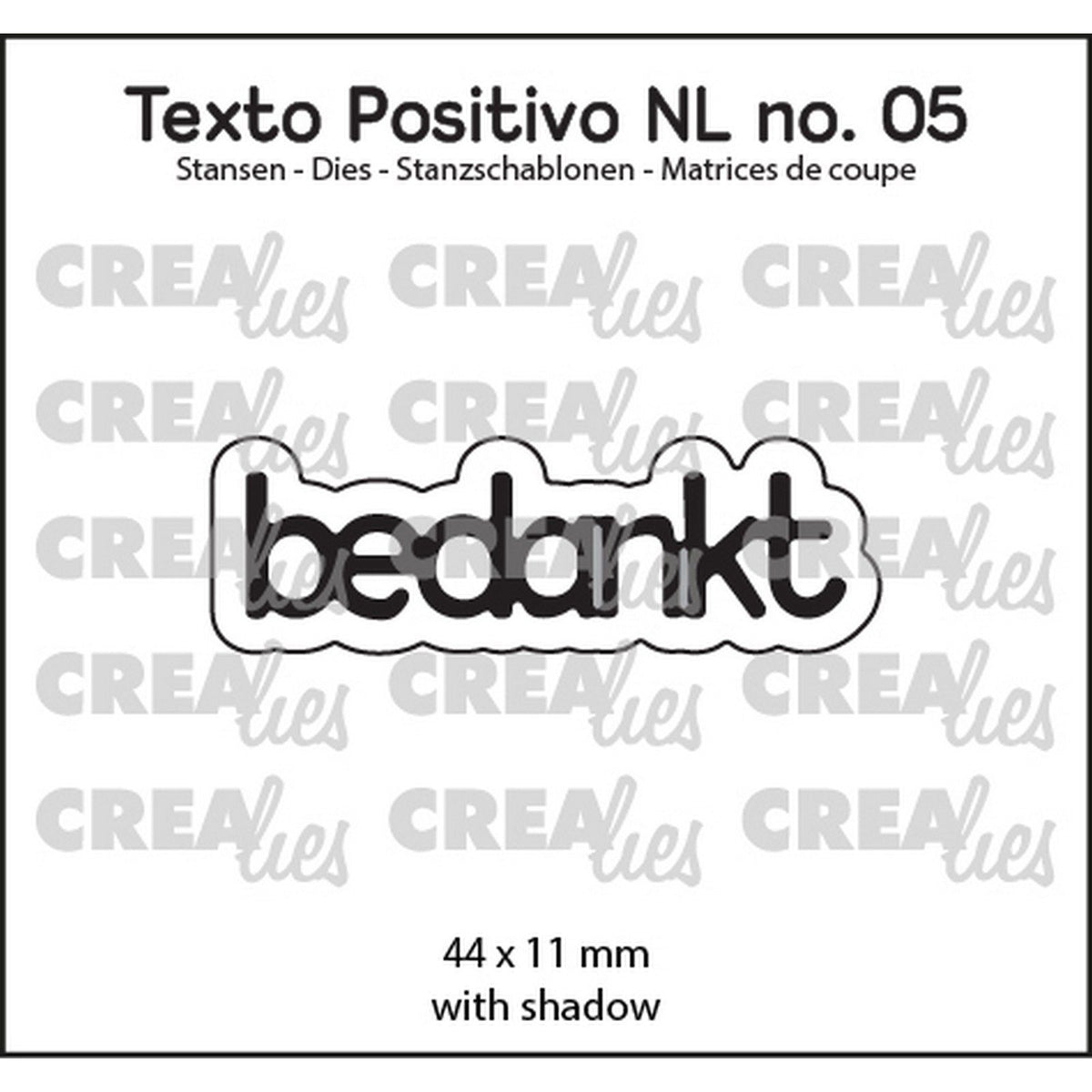 Crealies • texto positivo nl dies bedankt
