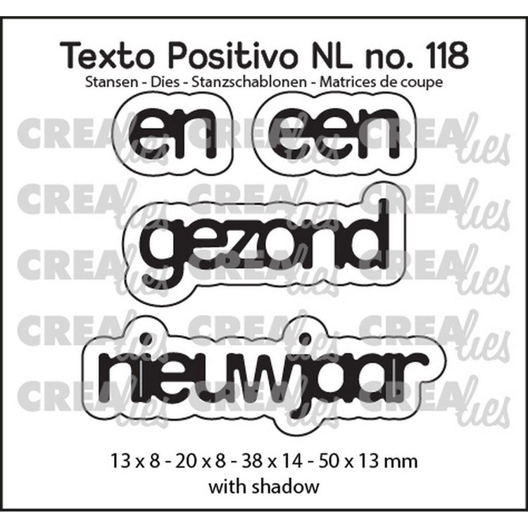 Crealies • texto positivo nl dies en een gezond nieuwjaar